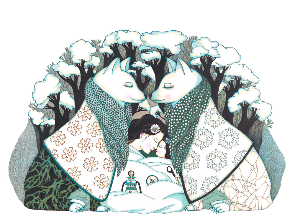 07_Renards blancs - Illustrations du livre Ma mère. Editions Thierry Magnier_2015